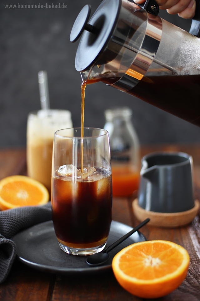 Cold Brew Coffee mit Orangenkaramell