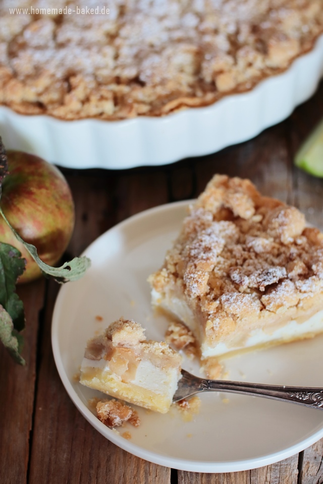 apfel quark kuchen mit zimtstreusel