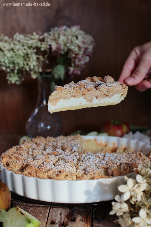 apfel quark kuchen mit zimtstreusel