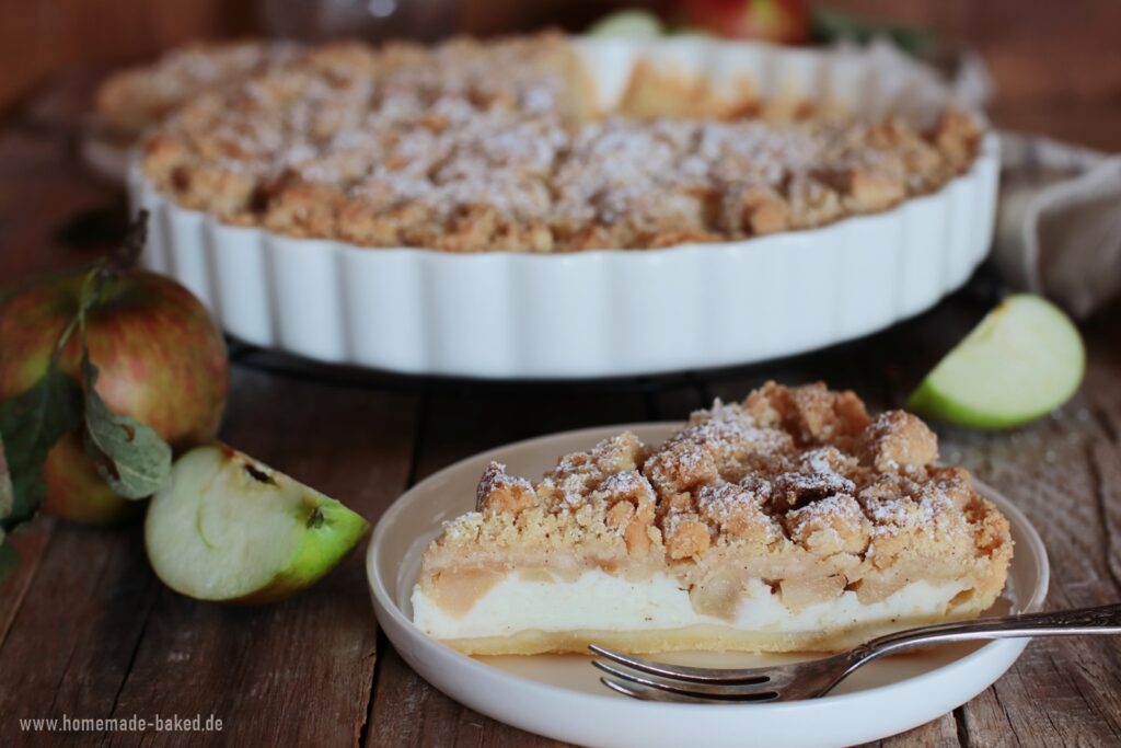 apfel quark kuchen mit zimtstreusel