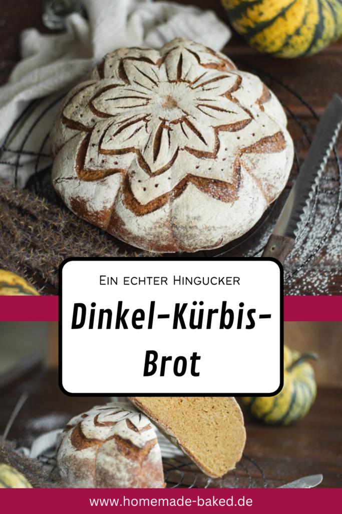 dinkel kürbis brot mit sauerteig: Topfbrot in Kürbisform